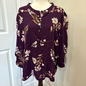 Calvin Klein Purple Floral Blouse size 3X